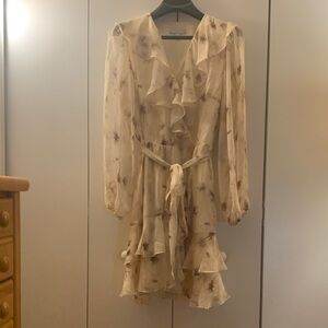 Chelsea28 NWT Cream Floral Long Sleeve Dress